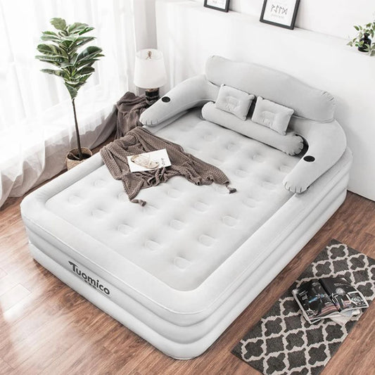 Double Inflatable Air Bed with Backrest