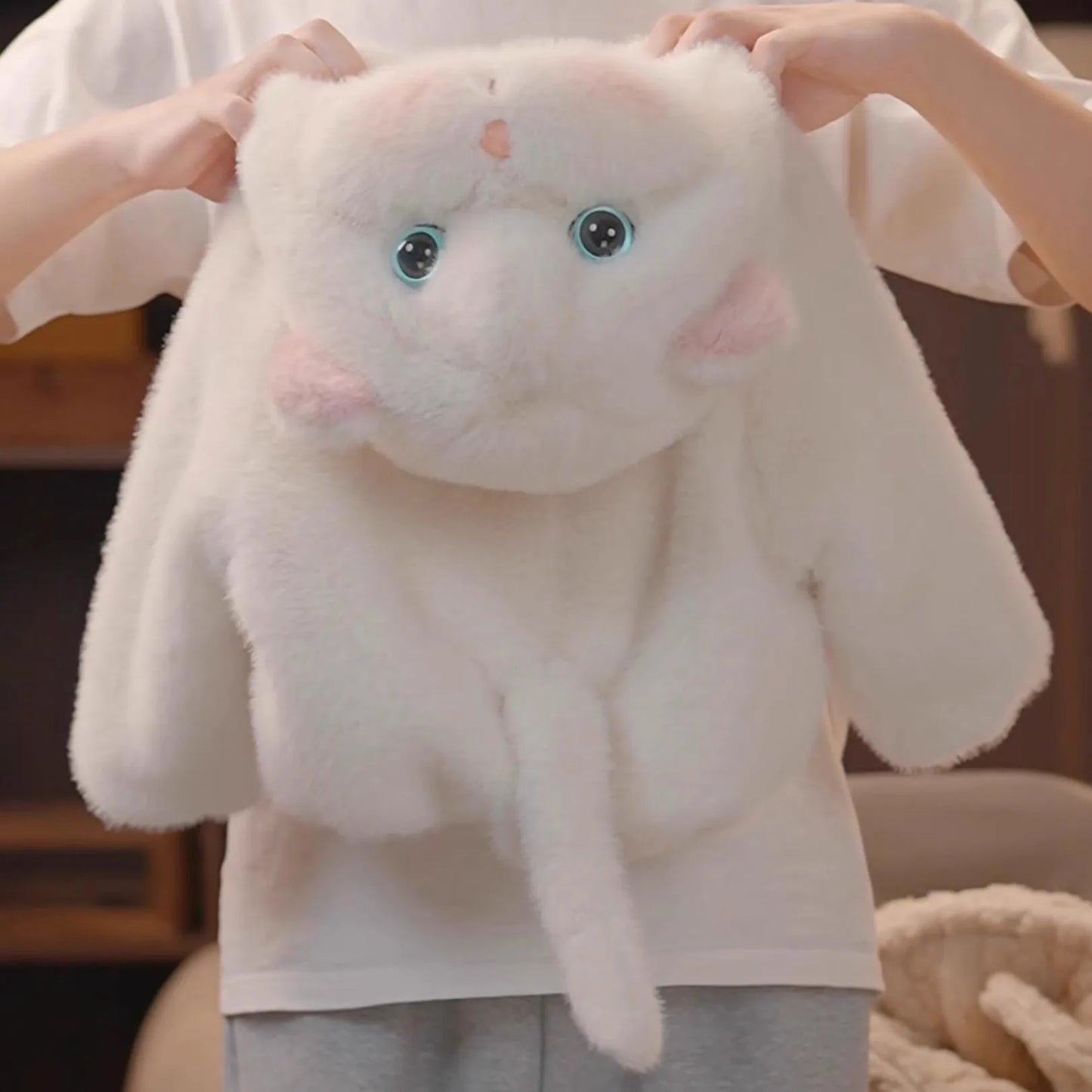 Kids Rabbit Ear Plush Coat