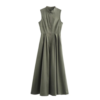 Refined Sleeveless Cocktail Midi Dress