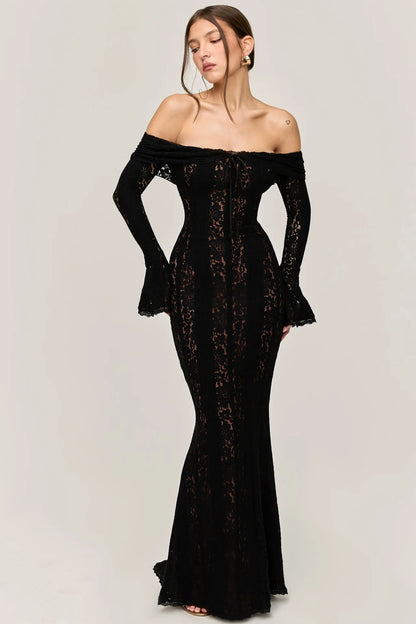 Sophisticated Lace-Up Maxi Dress for Women