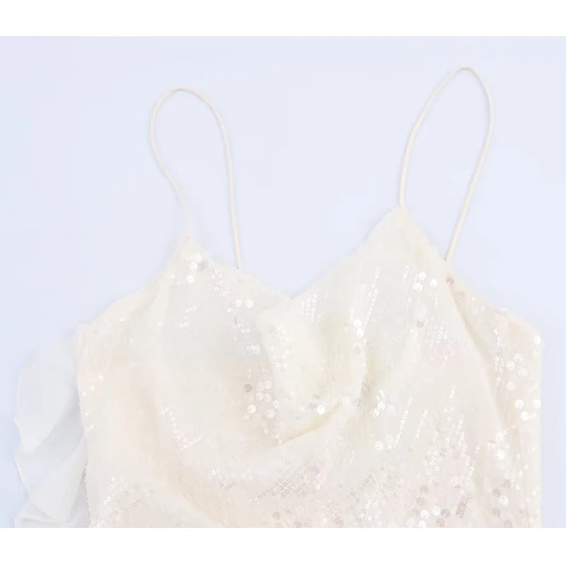 MUJER 2025 Sequin Mini Slip Dress for Women