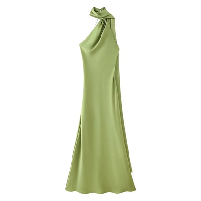 VEITCHE Sleeveless Halter Party Gown
