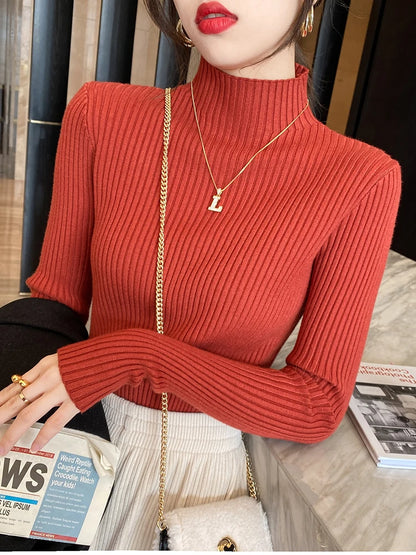 Casual Knit Turtleneck Sweater for Women