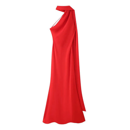 VEITCHE Sleeveless Halter Party Gown