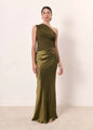 Luxury Ruched Satin Maxi Gown