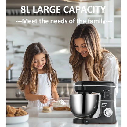 Powerful Electric Mixer with Dough Hook & Whisk