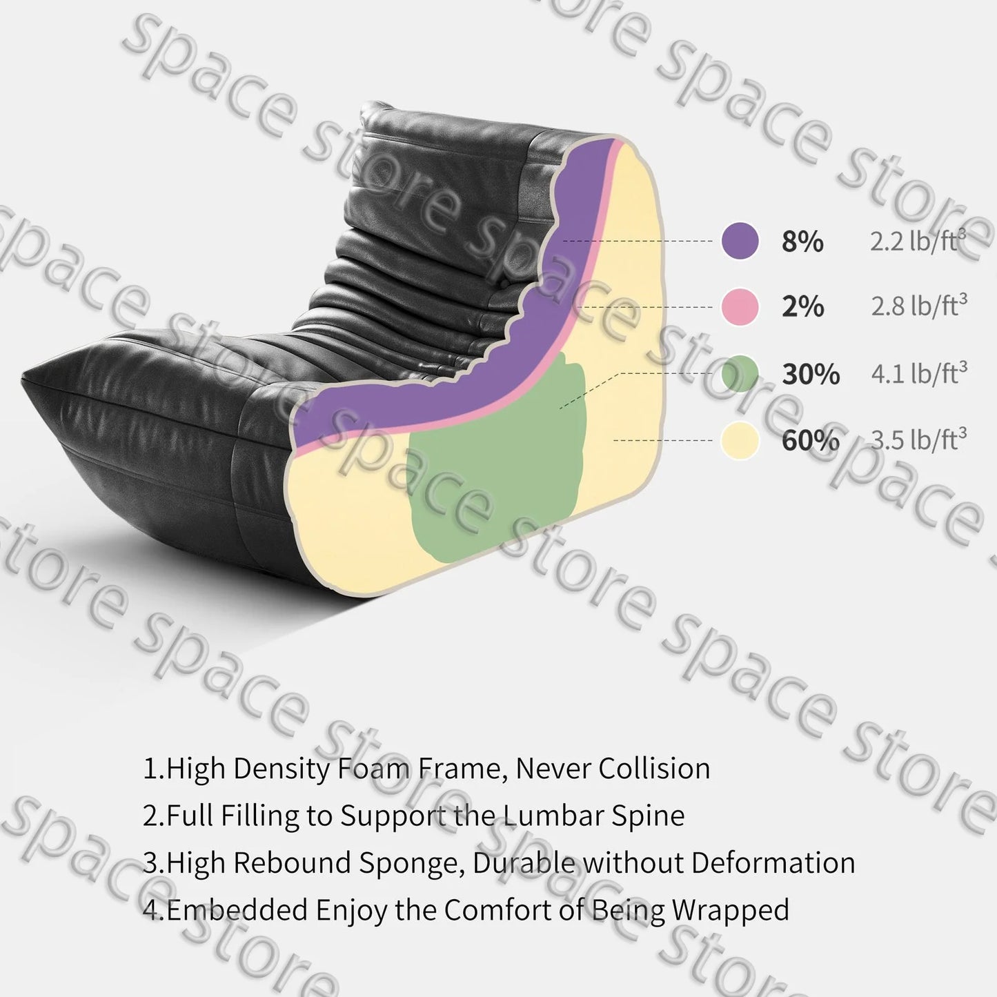 Caterpillar Lazy Sofa for Living Room & Bedroom