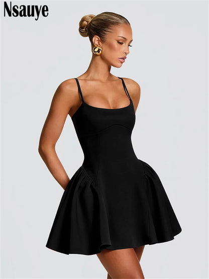 Elegant Red Sleeveless Mini Dress