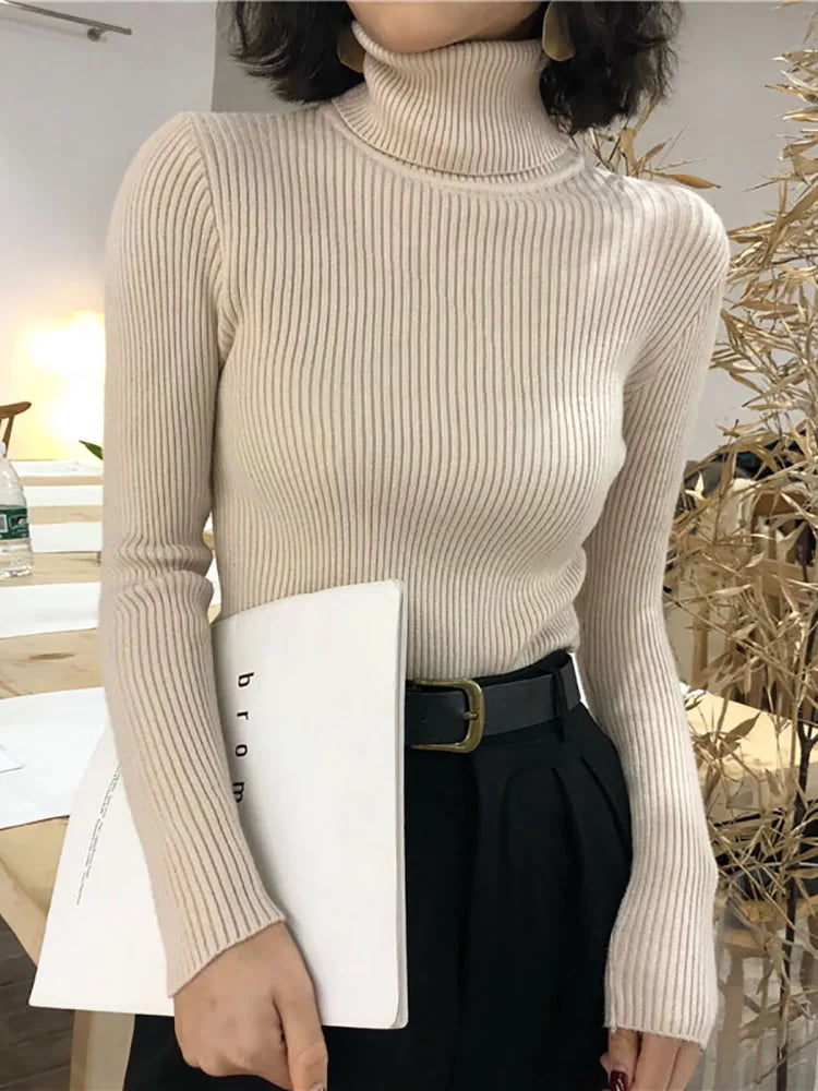 Slim Fit Turtleneck Sweater for Women