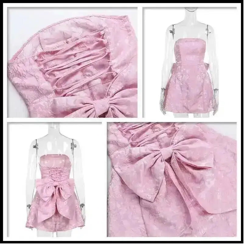 Townlike 2024 Jacquard Wrap Mini Dress for Women