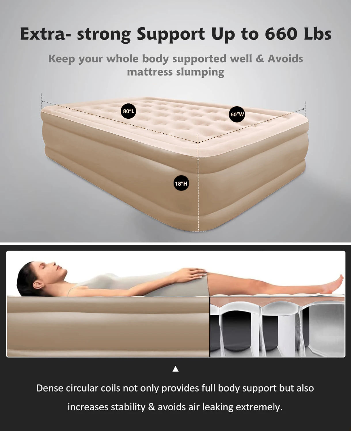 Double Inflatable Air Mattress with Pump