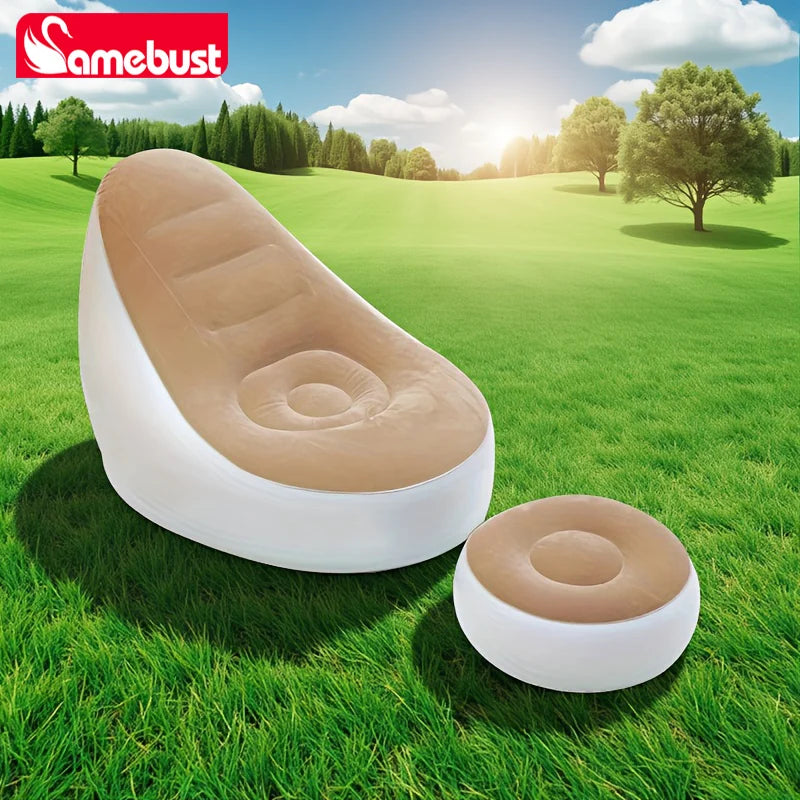 Camebust Inflatable Lounge Sofa with Flocking Surface