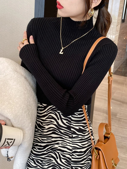 Casual Knit Turtleneck Sweater for Women