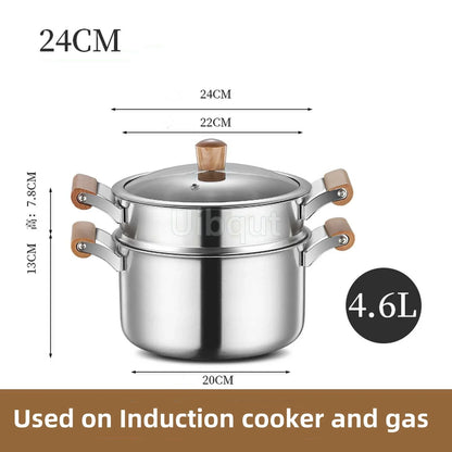 Double-Bottom Stainless Steel Soup Pot