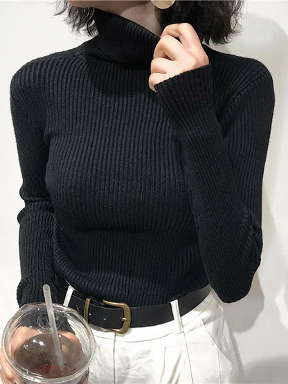 Slim Fit Turtleneck Sweater for Women
