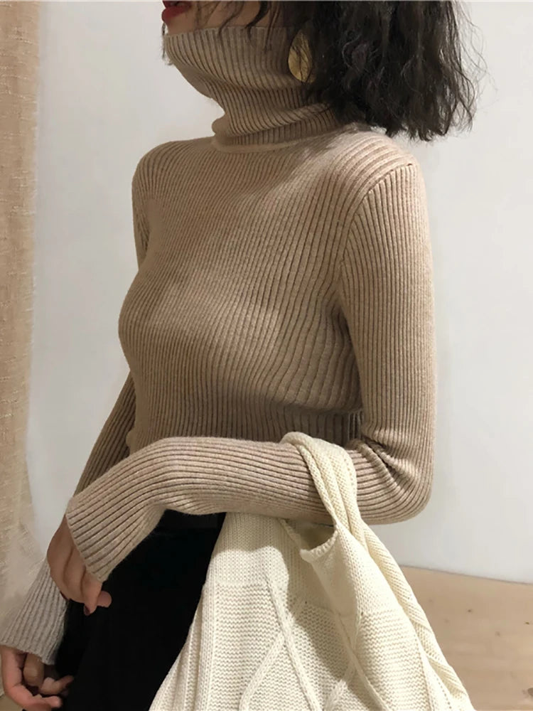 Slim Fit Turtleneck Sweater for Women