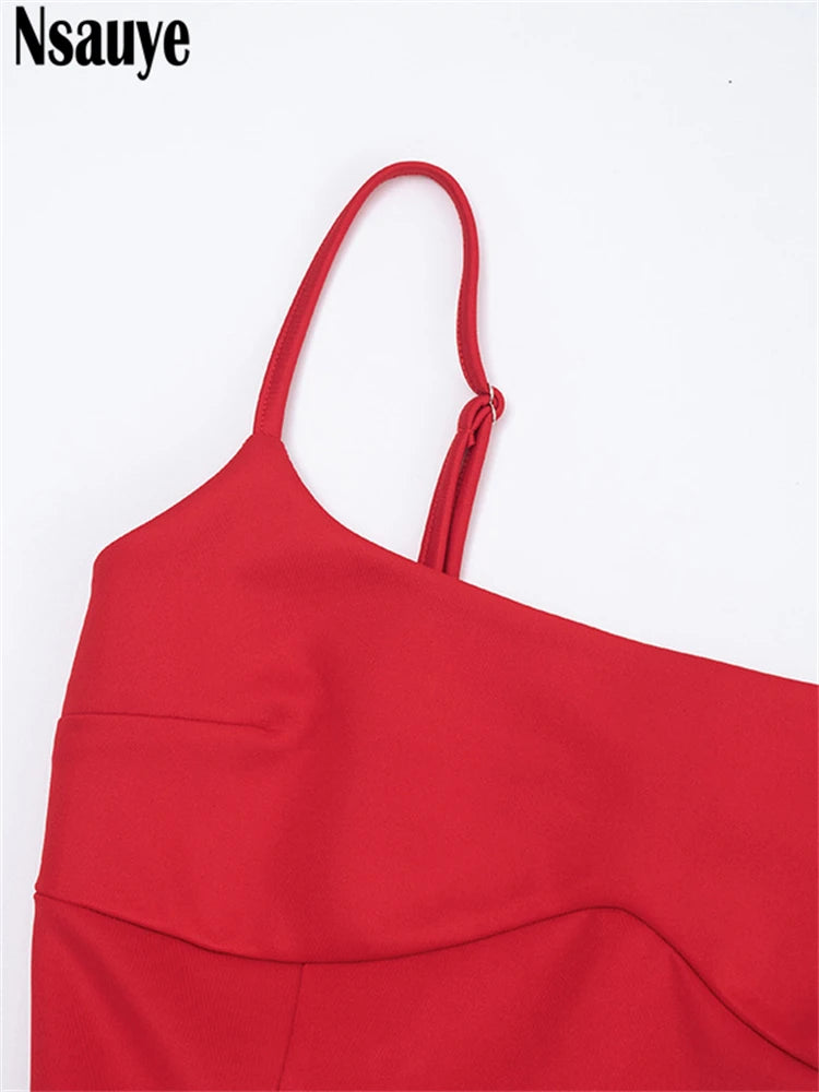 Elegant Red Sleeveless Mini Dress