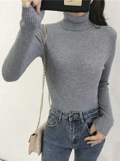 Slim Fit Turtleneck Sweater for Women