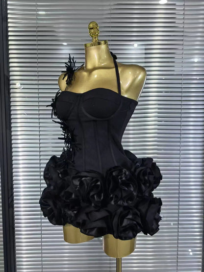 Women’s Halter Floral Two-Piece Mini Dress