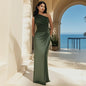 Luxury Ruched Satin Maxi Gown