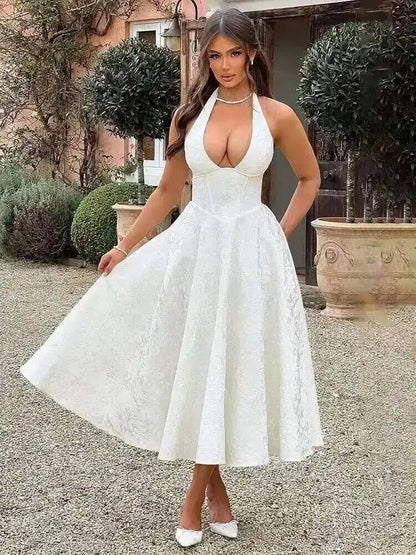 Townlike 2024 Jacquard Wrap Mini Dress for Women