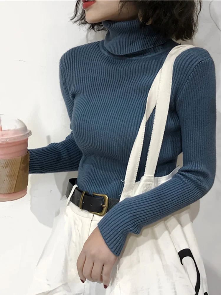 Slim Fit Turtleneck Sweater for Women