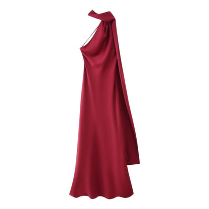 VEITCHE Sleeveless Halter Party Gown
