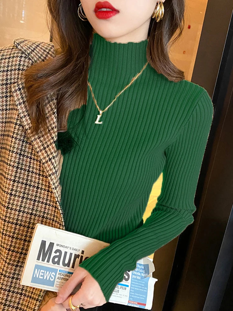 Casual Knit Turtleneck Sweater for Women