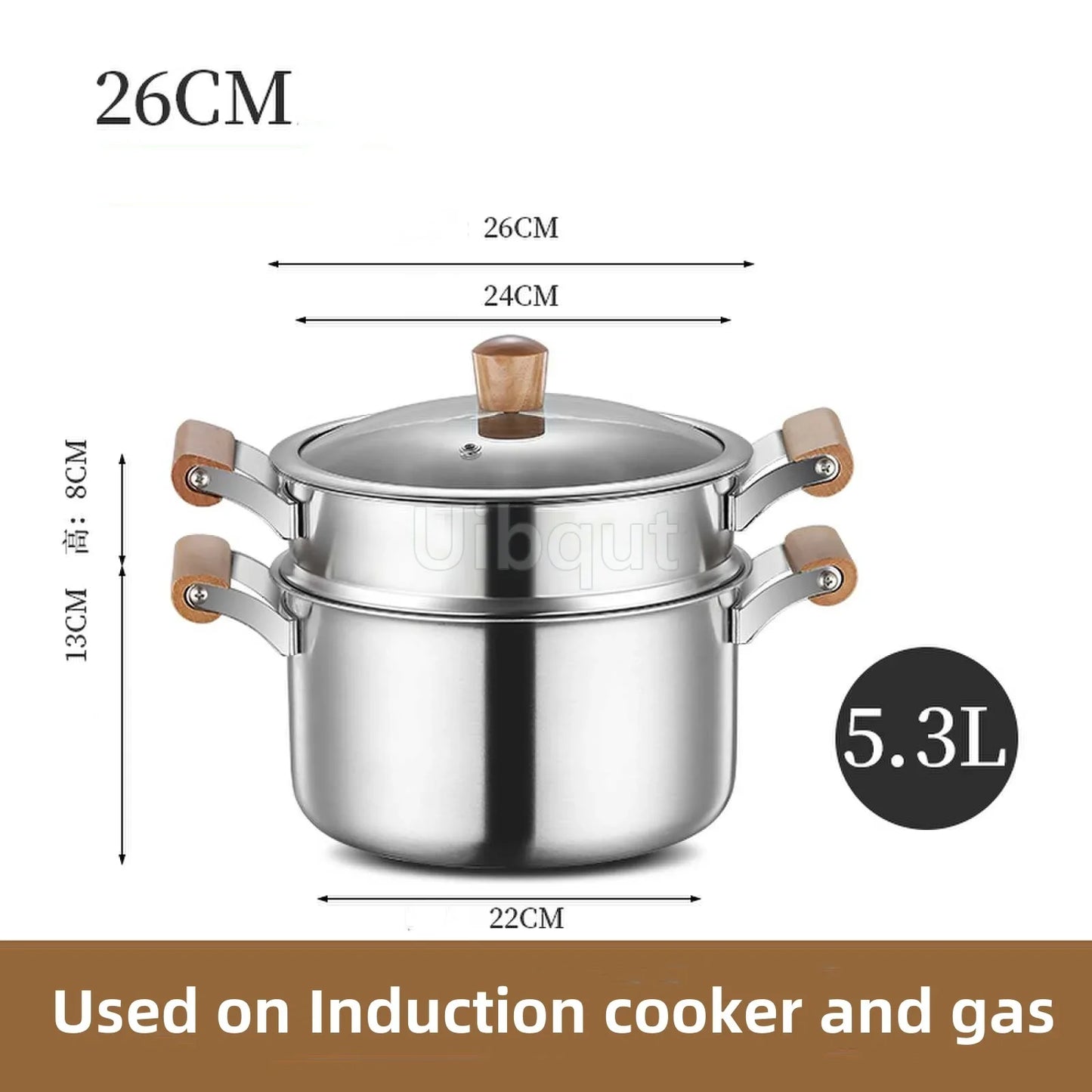 Double-Bottom Stainless Steel Soup Pot