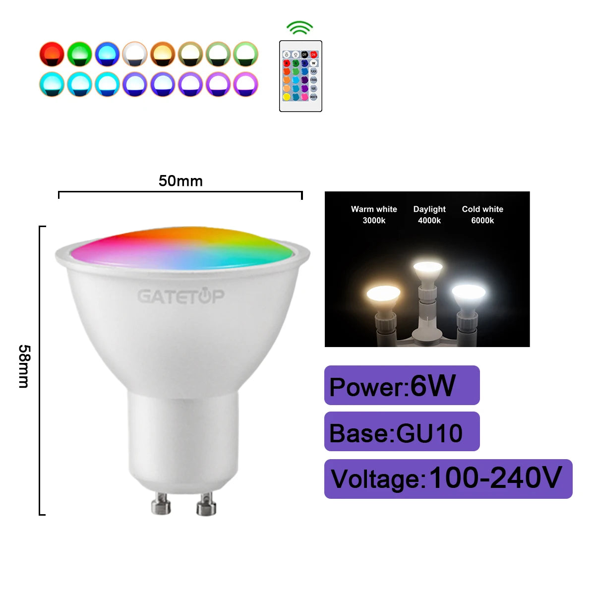 Smart RGBW LED Bulb with Remote Control