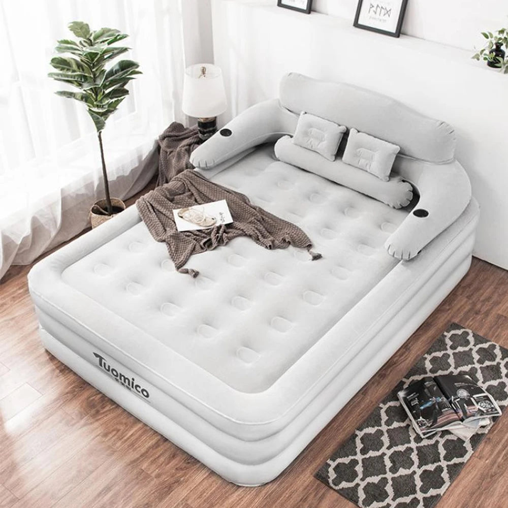 Double Inflatable Air Bed with Backrest
