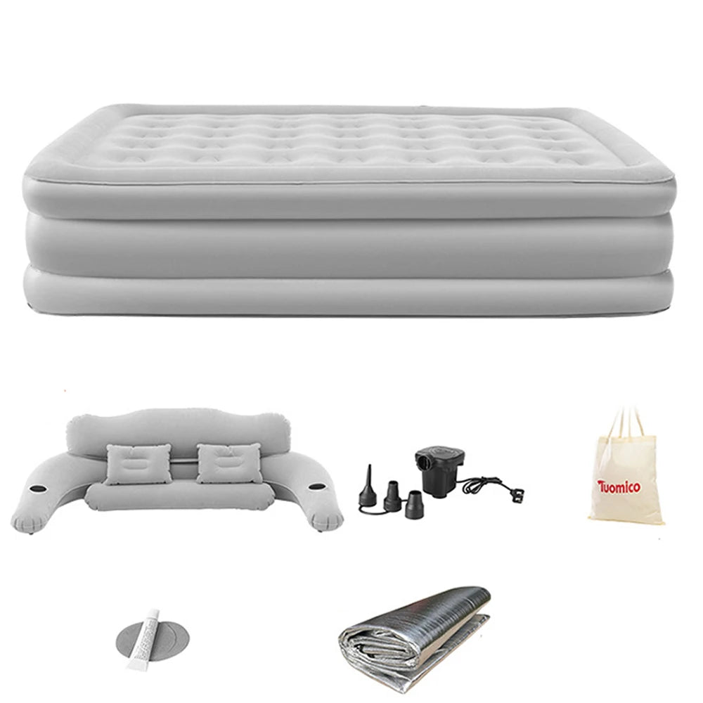 Double Inflatable Air Bed with Backrest