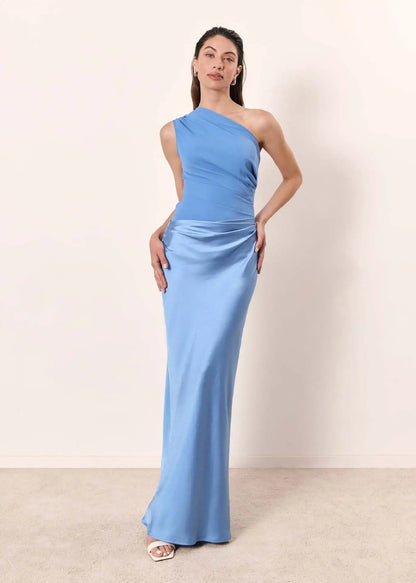 Luxury Ruched Satin Maxi Gown