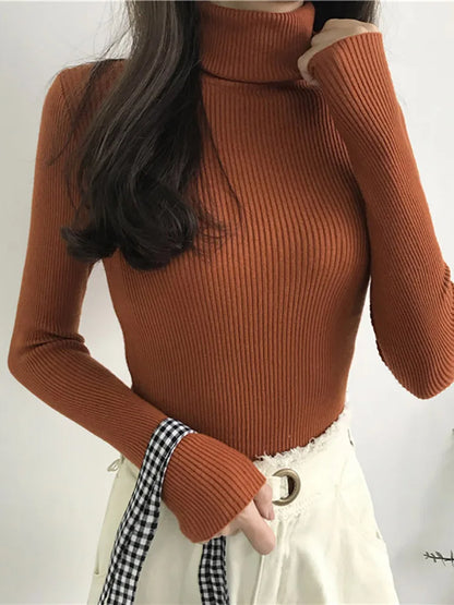 Slim Fit Turtleneck Sweater for Women