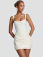 Mozision Backless Ruched Mini Dress for Women