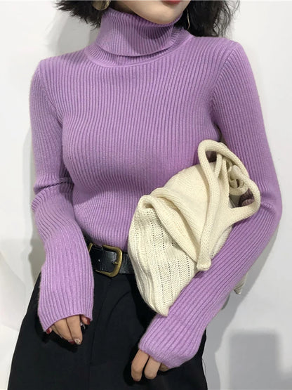 Slim Fit Turtleneck Sweater for Women