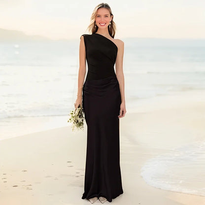 Luxury Ruched Satin Maxi Gown
