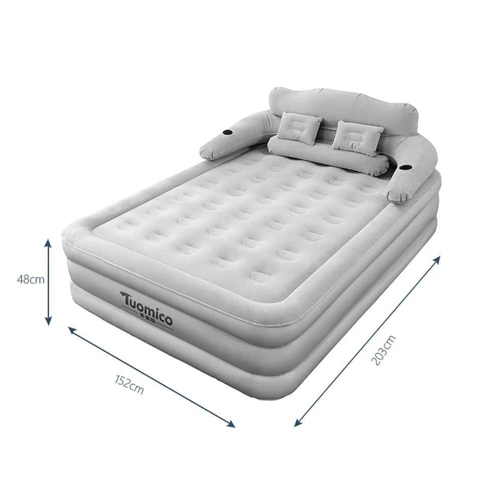 Double Inflatable Air Bed with Backrest