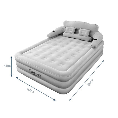 Double Inflatable Air Bed with Backrest