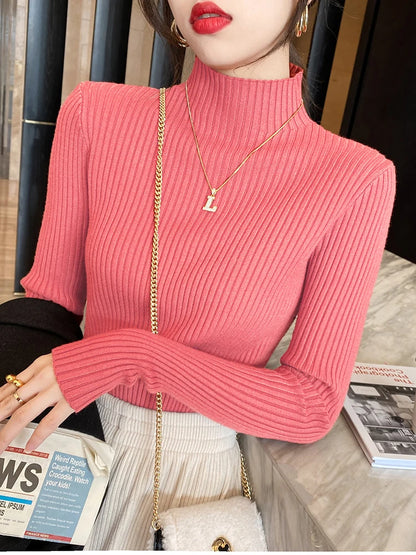 Casual Knit Turtleneck Sweater for Women