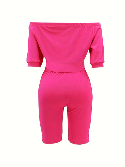 Women’s Sexy Off-Shoulder Top & Shorts Pantsuit