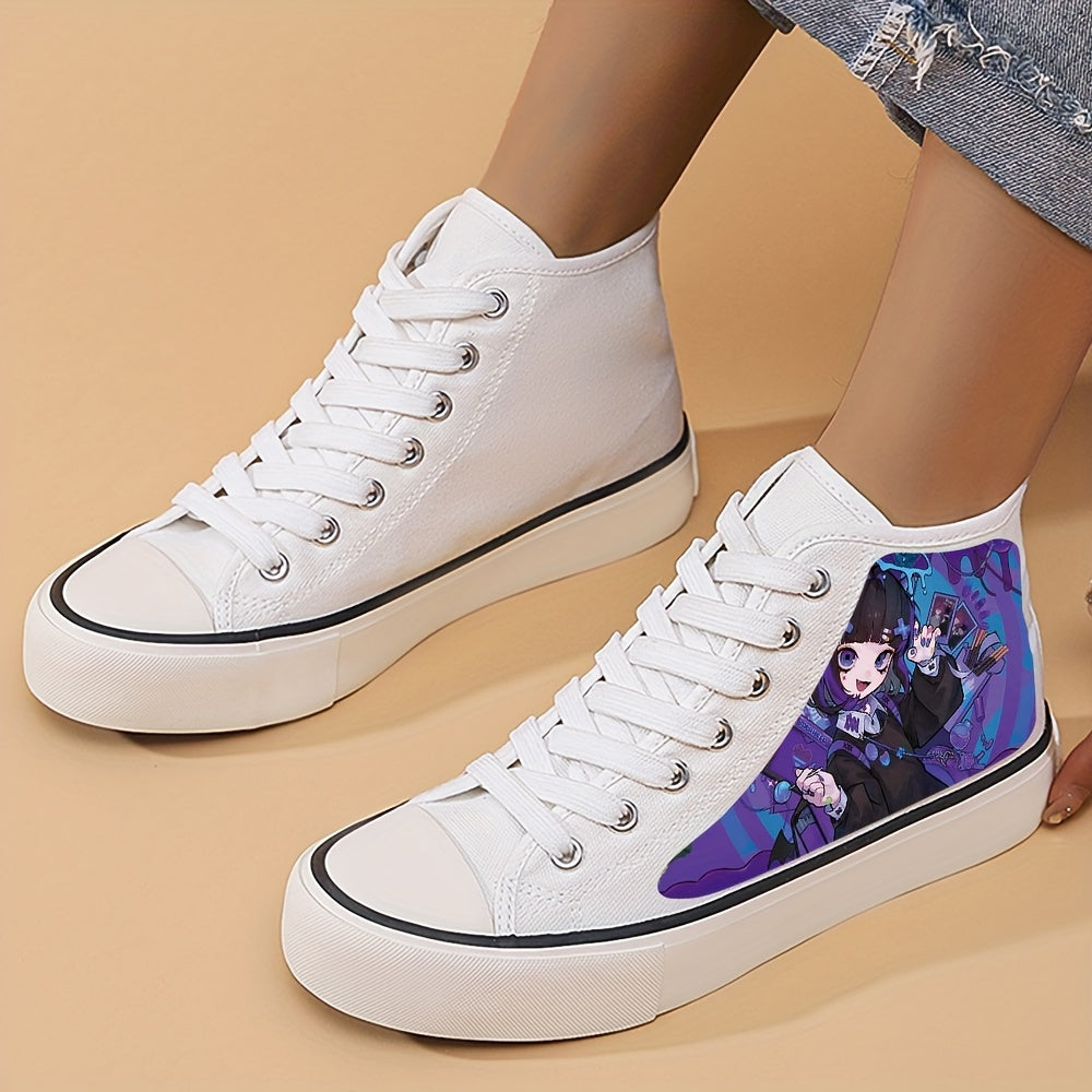 Printed Anime High-Top Sneakers