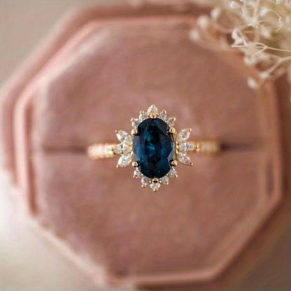 Sophisticated Egg-Shape Gemstone Ring