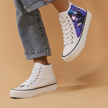 Printed Anime High-Top Sneakers