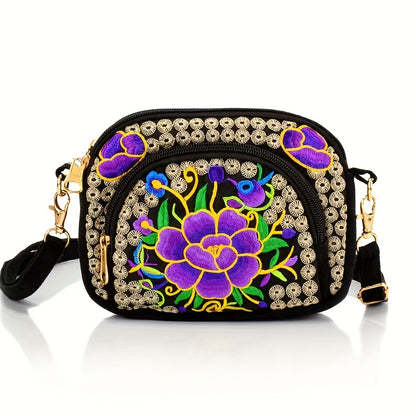 Floral Embroidered Crossbody Bag