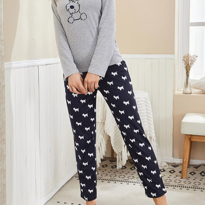 Women’s Dog Print Pajama Set
