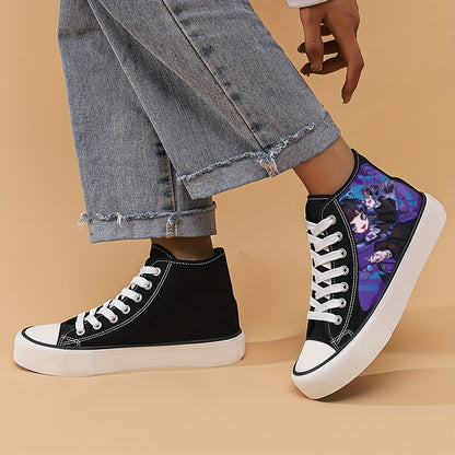 Printed Anime High-Top Sneakers