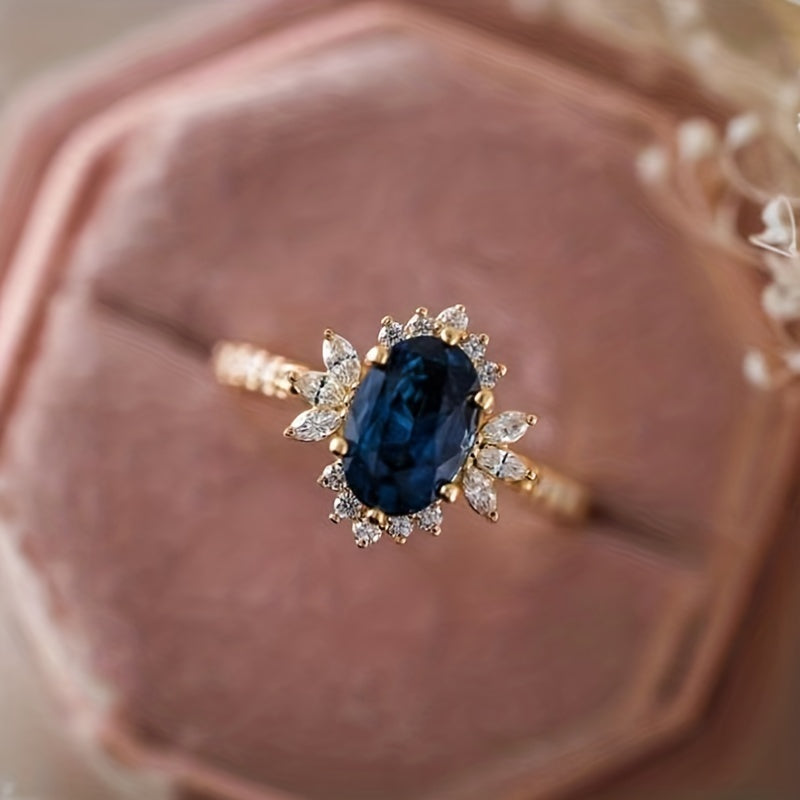 Sophisticated Egg-Shape Gemstone Ring