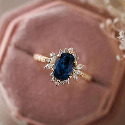 Sophisticated Egg-Shape Gemstone Ring