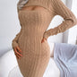 Ribbed Knit Keyhole Dress